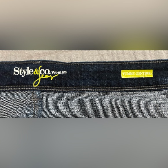 Style & Co. Dark Blue Tummy Control Bootcut Denim Jeans Women’s Plus Size 20W - Picture 3 of 7